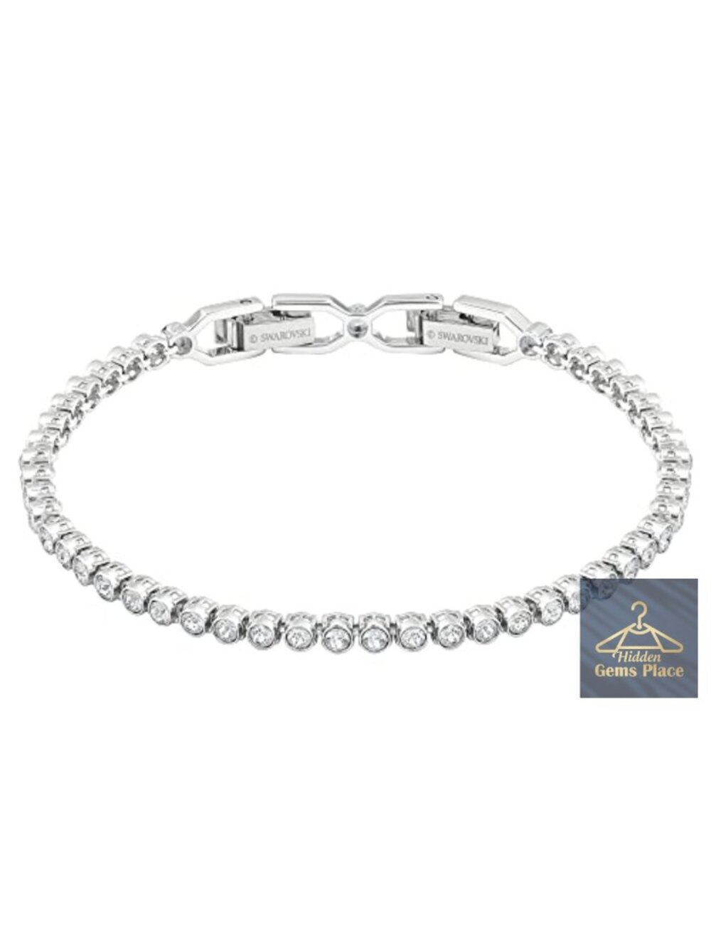 Rhodium Plated Swarovski Crystal Tennis Bracelet with Extender